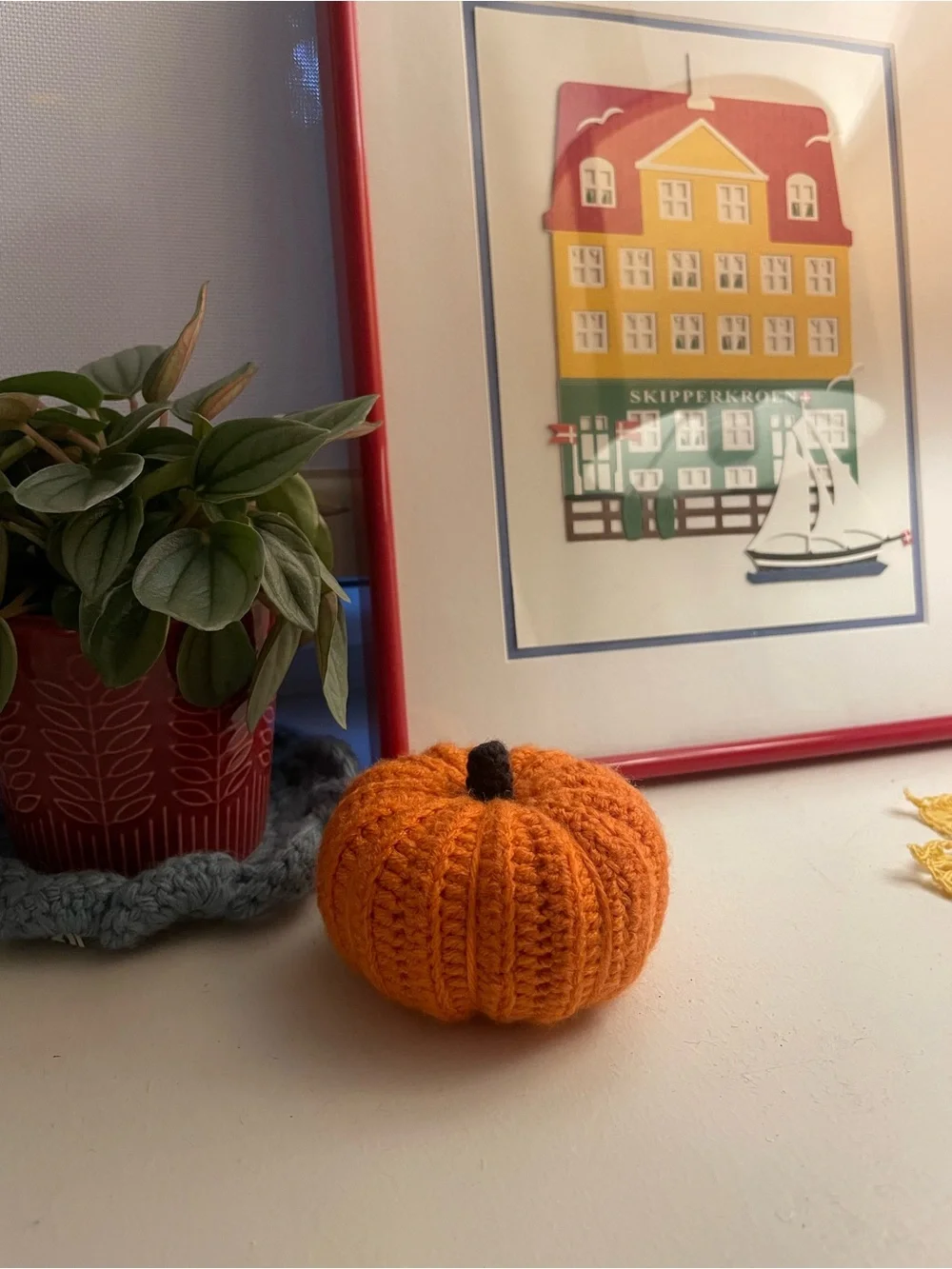 Handmade crochet pumpkin